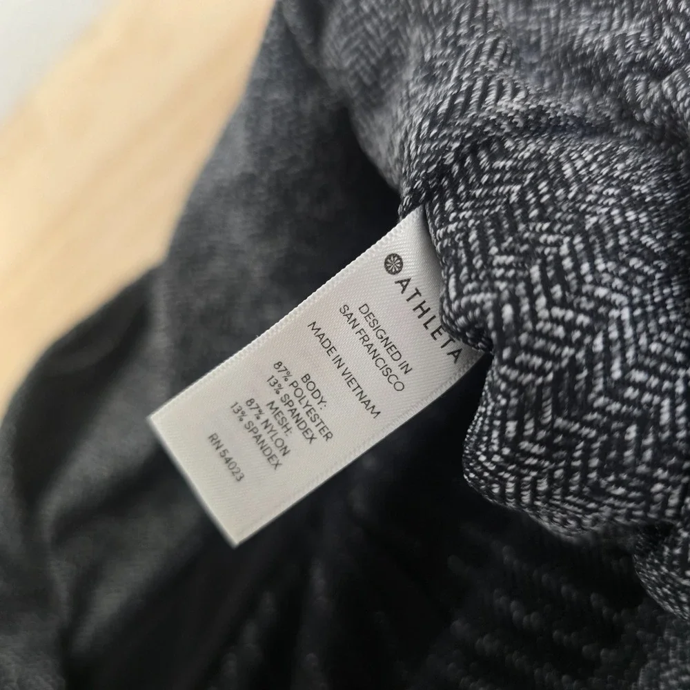 Athleta Women Black Speckled High Rise Capri Leggings Pants Size XS - Picture 4 of 10